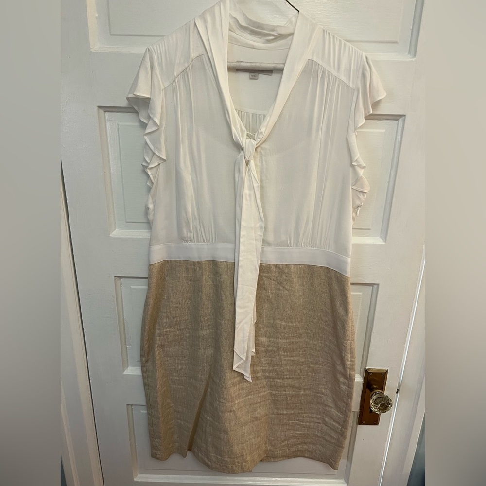 Gold & White Linen dress